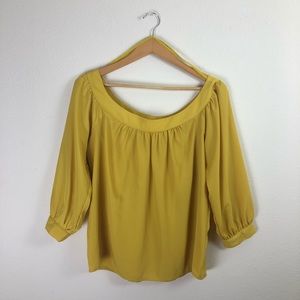 Anthropologie Mustard Long Sleeve Cold Shoulder, S